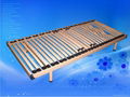 Wood slatted fixed bed base