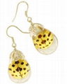 insect amber earring