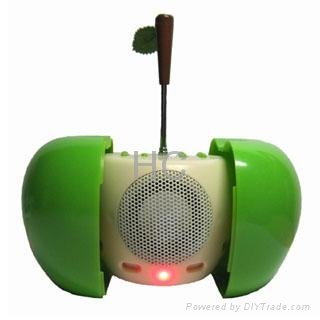 Apple Shaped USB Speaker with MP3 Player and Radio