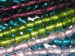 silver foil glass beads