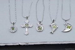 Real four leaf clover jewelry