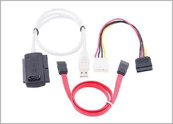 USB 2.0 to SATA IDE Cable with Power Adapter 