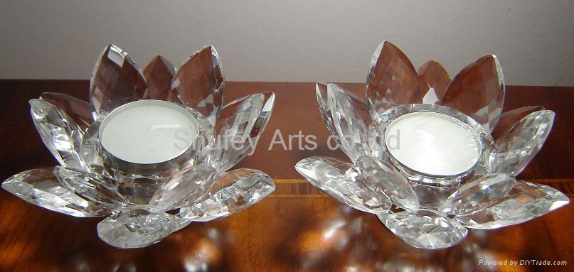 CRYSTAL LOTUS CANDLE HOLDERS