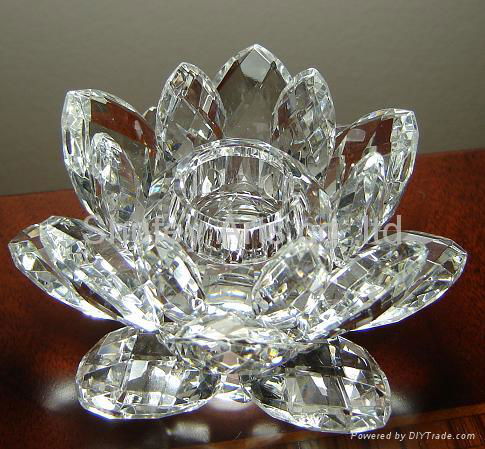 CRYSTAL LOTUS CANDLE HOLDERS 5