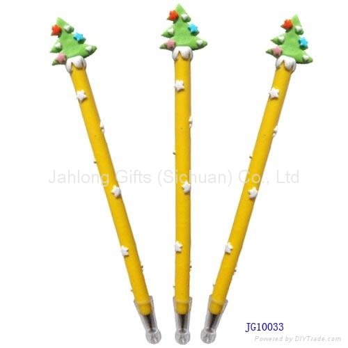 Christmas Gift Polymer Clay Christmas Tree Ball Pen Ballpoin Pen Promotion Gift 5