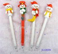 Handicrafted Polymer Clay Christmas Snow Man Ballpoint Pen Ball Pen Novel Gift 1