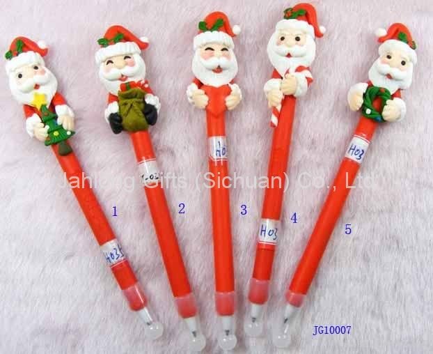 Handicrafted Christmas Gift Santa Claus Ball point Pen Polymer Clay Ballpen