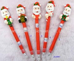 Handicrafted Christmas Gift Santa Claus Ball point Pen Polymer Clay Ballpen