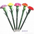 Corporate Gift Handicraft Polymer Carnation Flower Ball Point Pens Garden Stake