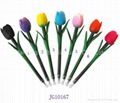 Corporate Gift Handicraft Polymer Carnation Flower Ball Point Pens Garden Stake 5