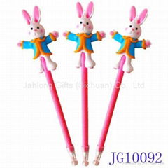 Easter Gift Hand Made Polymer Clay Blue Coat Bunny Ballpoint Pen Christmas Gift 