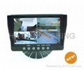 Quad screen LCD monitor support up to 4 camera input for vehicles 1