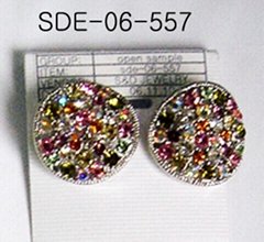 Multi Stone Clip Earring
