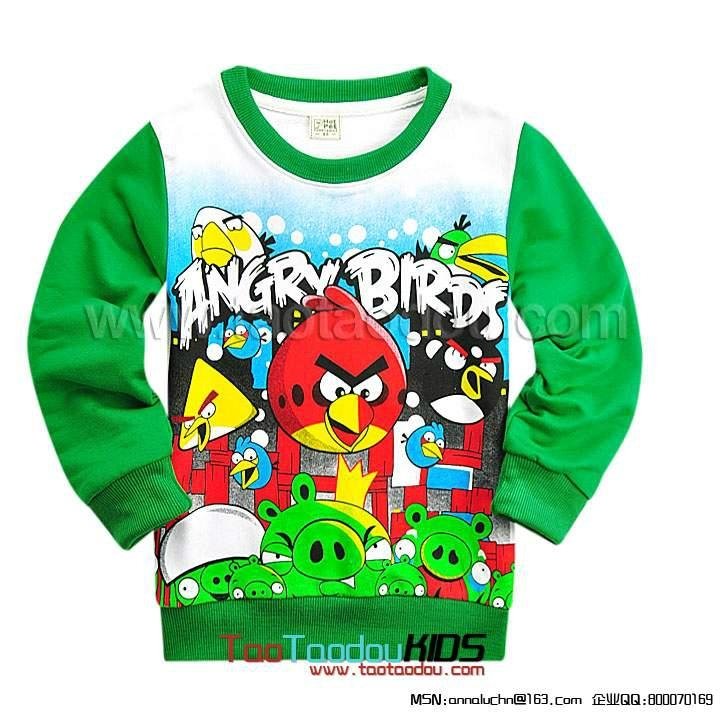 西松屋卡通Angry Birds愤怒的小鸟女童装长袖T恤 2