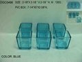 glass square spray color candle holder 1
