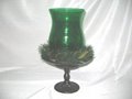 glass with metal bottom wreath candle holder 2