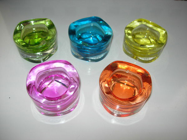 glass spray color candle holder 4