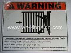 metal sign-aluminum label