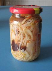 mixed vegetable in glass jar 