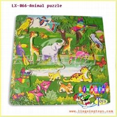 wooden toys,LX-066,Animal puzzle
