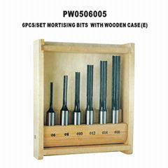 6pc Mortising Bits Set w/Wooden Case