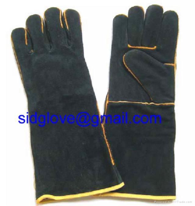 black welding glove