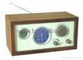 小木框电子钟收音机