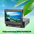 Fully-motorized in dash car DVD with TV