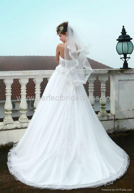 Organza Strapless A-Line Elegant Wedding Dress WD-3575 3