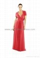 Chiffon V-Neck Empire Long Bridesmaid Dress BK-309 1