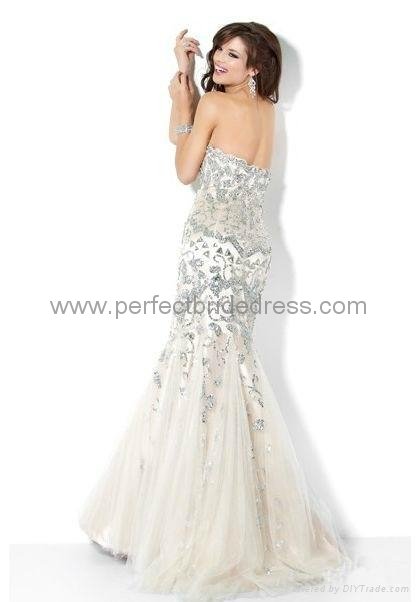 Satin Strapless Mermaid Long Prom Dress Evening Dress Party Wear P-0901