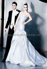 Taffeta One-Shoulder Sweetheart Mermaid 2 in 1 Wedding Dress WD-3908