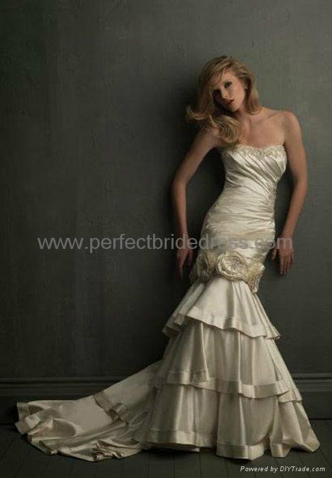 Taffeta Strapless Mermaid 2 in 1 Wedding Dress WD-3906