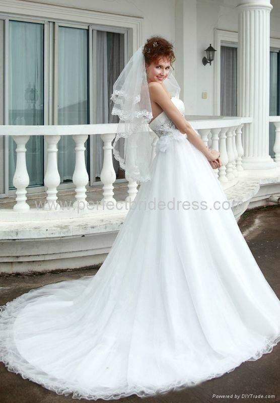 Organza Strapless A-Line Elegant Wedding Dress WD-3575