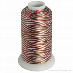 Space dyed rayon variegated thread