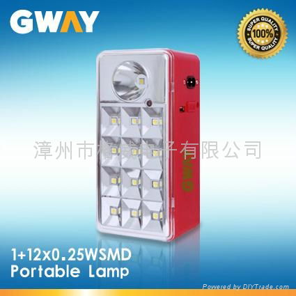  LED Emergency Light with 1 Piece Spotlight, 12 SMD LEDs, 6V/4AH Battery