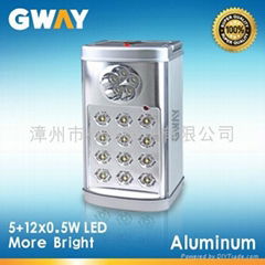 Rechargeable Emergency Light with 5 LED Spotlights +12x0.5W LEDs