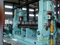 Upper roller universal three-roller rolling machine