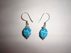 scarab silver earing