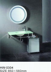 Glass wash basin set 