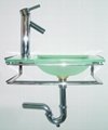 Glass wash basin set 3
