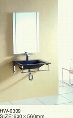 Glass wash basin set