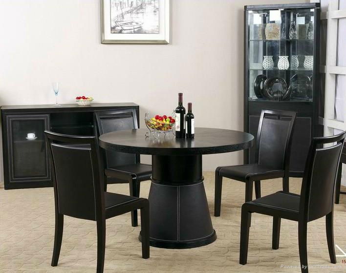 Leather modern dinning room furniture set  2