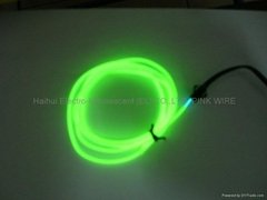 Beautiful green lighting luminescence wire