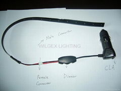 LED flexible strip with cigarette Lighter and Dimmer