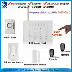 High capacity backup battery wireless home intruder alarm