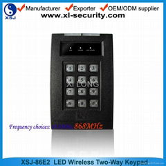LED wireless two-way keypad for alarm system