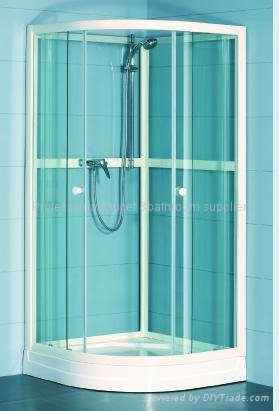 Tempered Glass with White profiles shower enclosure 2