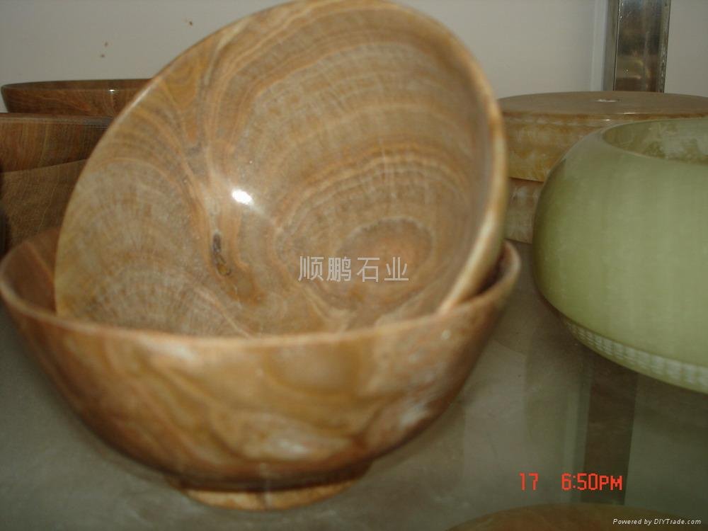 木纹黄大理石碗 2