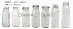 Milk glass bottles